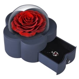 image-Preserved Flower Jewelry Box Necklace Ring Rose