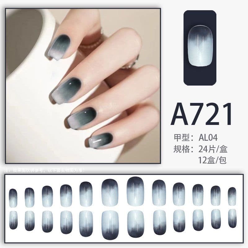 image-Fresh French flowers, cute ins wind, ice and transparent stars, long style, short style, white, high-end manicure and wearable nails