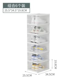 image-installation-free folding aj shoe storage box home simple combination shoe cabinet plastic dust-proof transparent shoe box