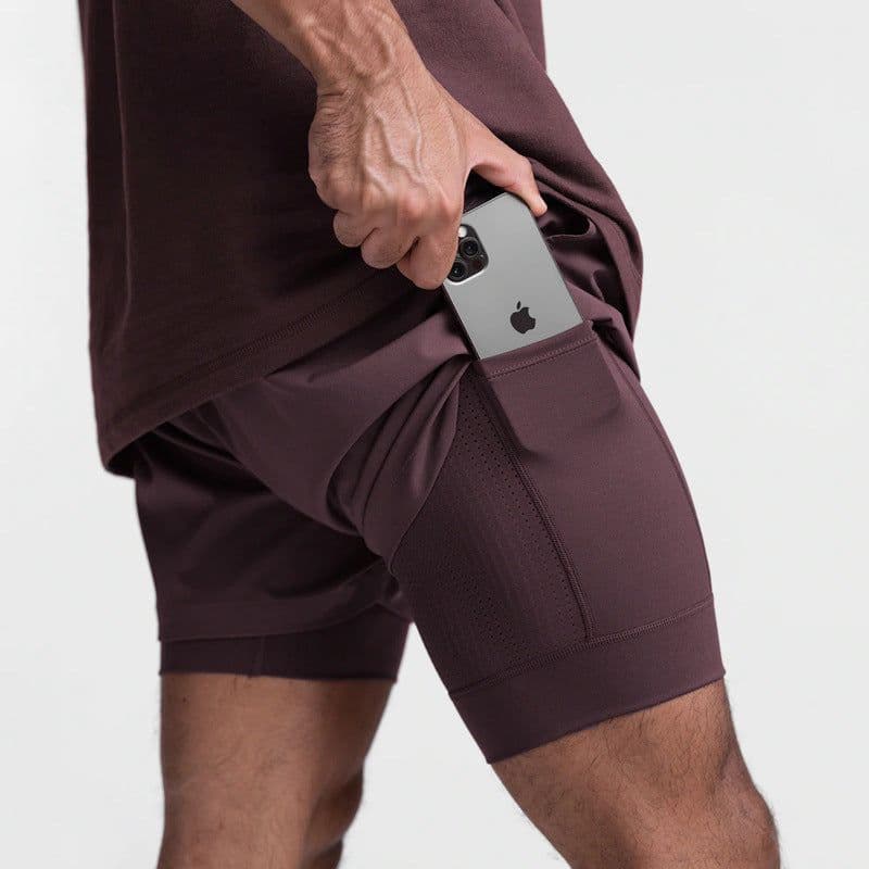 image-Crazy Muscle Men's Running Shorts - Fuchsia XXL
