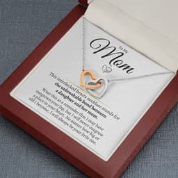 image-Peach Heart Pendant Necklace - Two-Tone Love Heart