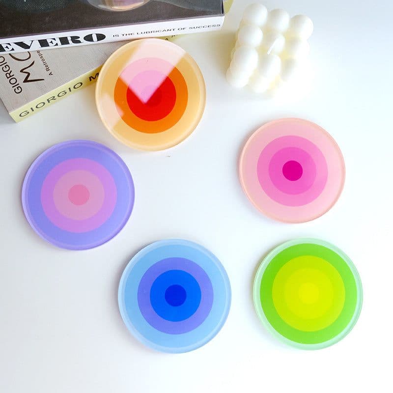 image-Simple Acrylic Coaster - Heat Insulation