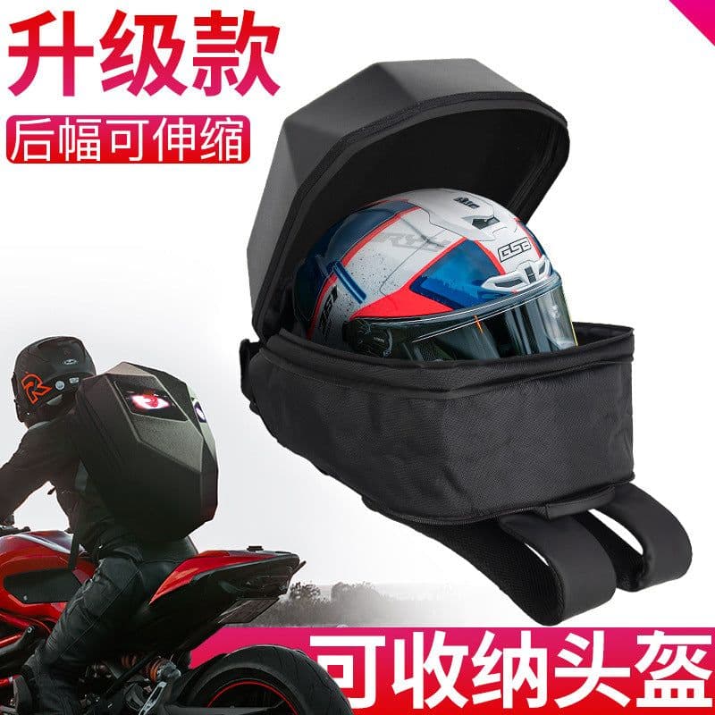 image-loy iron man backpack locomotive light LED waterproof motorcycle riding helmet bag full helmet backpack men and women