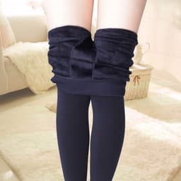 image-Winter High Waist Velvet Padded Leggings Women Black