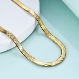 image-Stainless Steel Snake Bone Chain Necklace - Gold