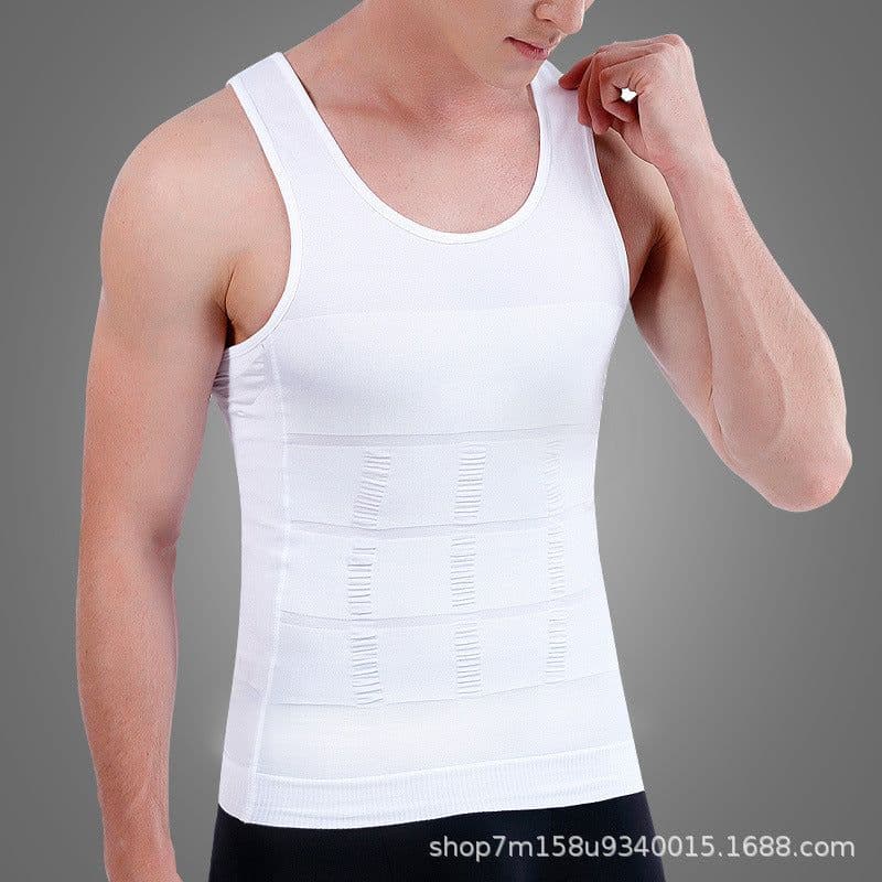 image-Men's Body Shaper Sleeveless Black Nylon
