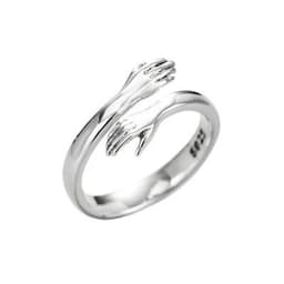 image-Carlyle love hug couple ring Korean version Jane Eyre fashion hug ring open couple ring wholesale jewelry