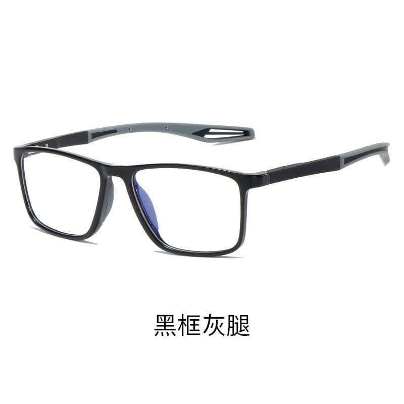 image-Anti-Blue Light TR90 Sports Reading Glasses - Large Frame, Gray/Orange
