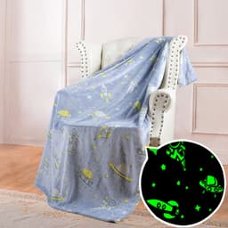 image-Luminous Double-Sided Flannel Blanket, Kids' Air-Conditioning Quilt, Maroon, 152x127CM