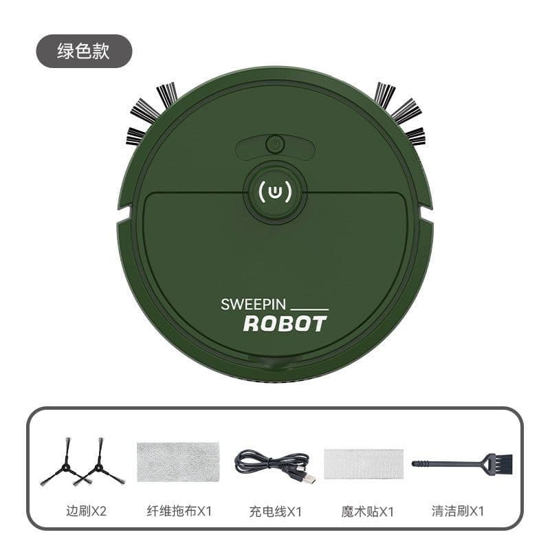 image-Smart Robot Vacuum Cleaner - Army Green 1000Pa