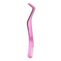 image-Stainless Steel Eyelash Tweezers with Comb