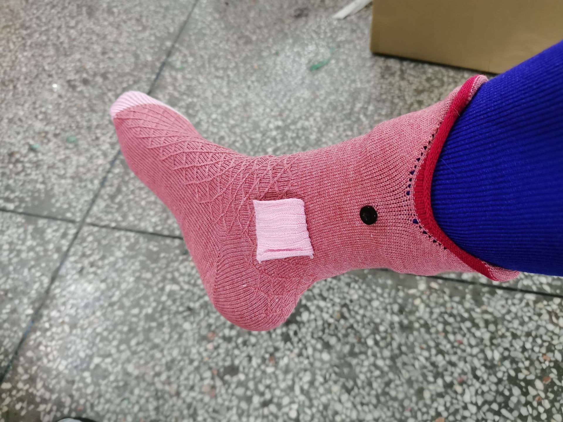 image-Christmas Knit Crocodile Socks For Kids Warm Floor Socks Shark Pattern