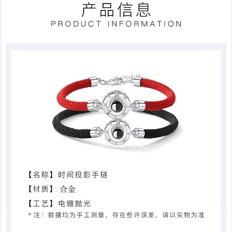 image-Couple Bracelets 100 Languages I Love You - Black Red