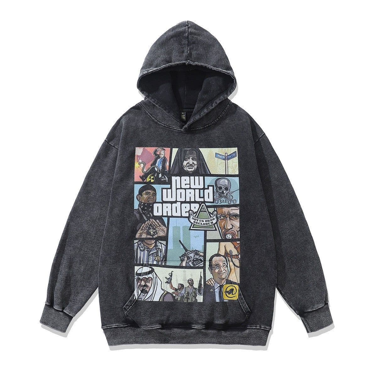 image-Cotton Fleece Hoodie - Kangaroo Pocket Loose Fit XXL