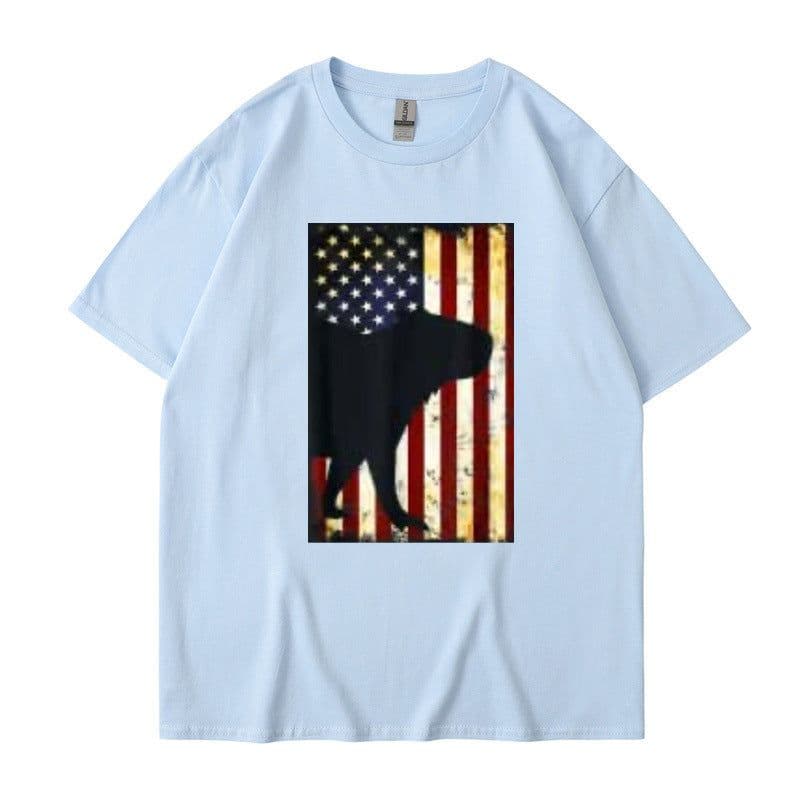 image-Men's Cartoon T-Shirt Dark Gray Cotton Short Sleeve