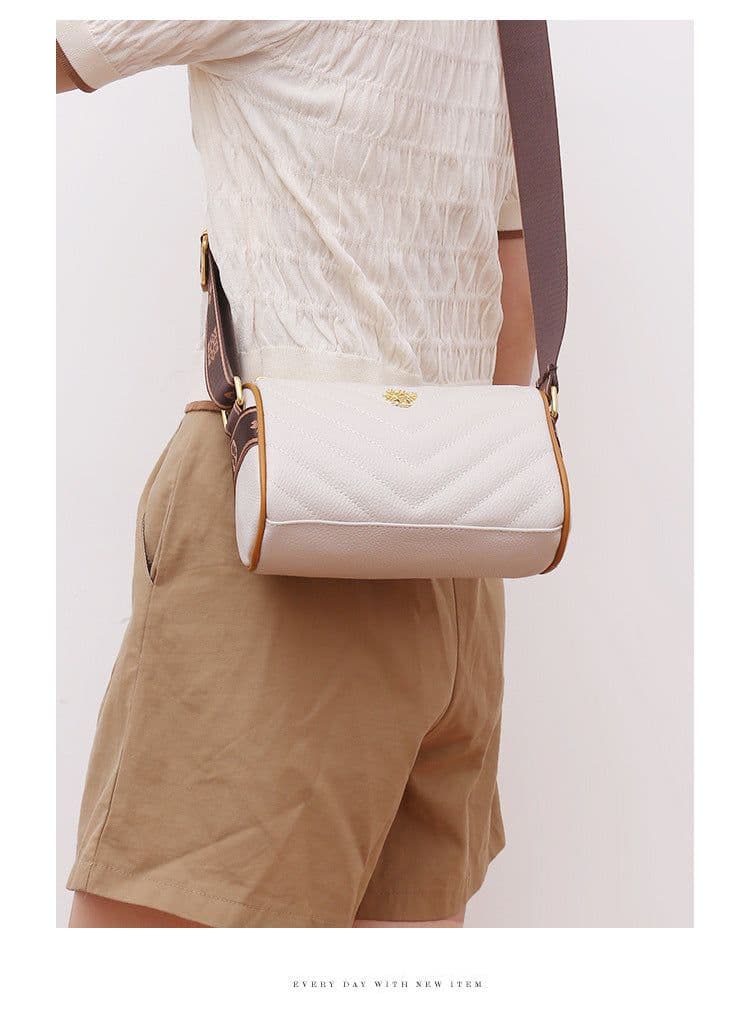 image-Genuine Leather Small Square Crossbody Bag - Green