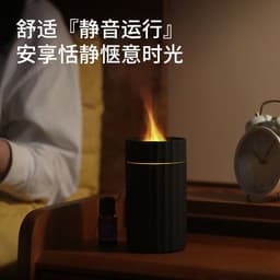 image-Simulation Flame Aromatherapy Humidifier - White