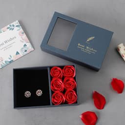 image-Love Jewelry Box Six Roses - Feather Pink