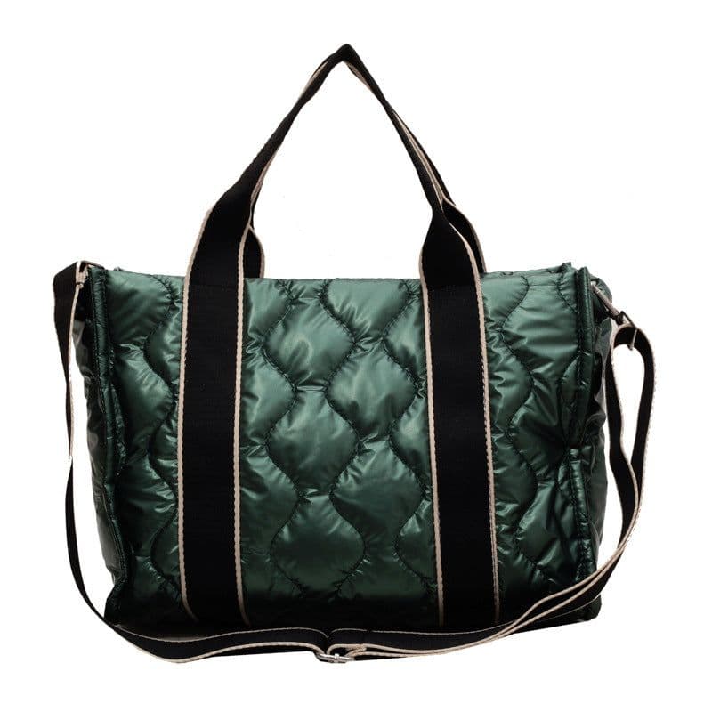 image-Grey Nylon Tote Bag - Soft Handle Rhombus