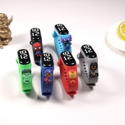 image-Best selling superman bracelet watch LED cartoon doll children's electronic watch student trend fashion swimming waterproof watch