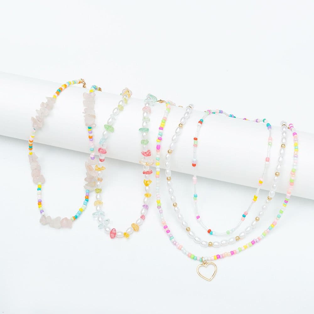 image-NAJU Stackable Necklace - Pearl Chain Korean Style