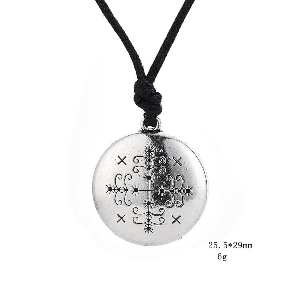 image-Foreign trade fashion hot sale manufacturers wholesale trend personality all-match couple models round card wax rope cross chain alloy necklace
