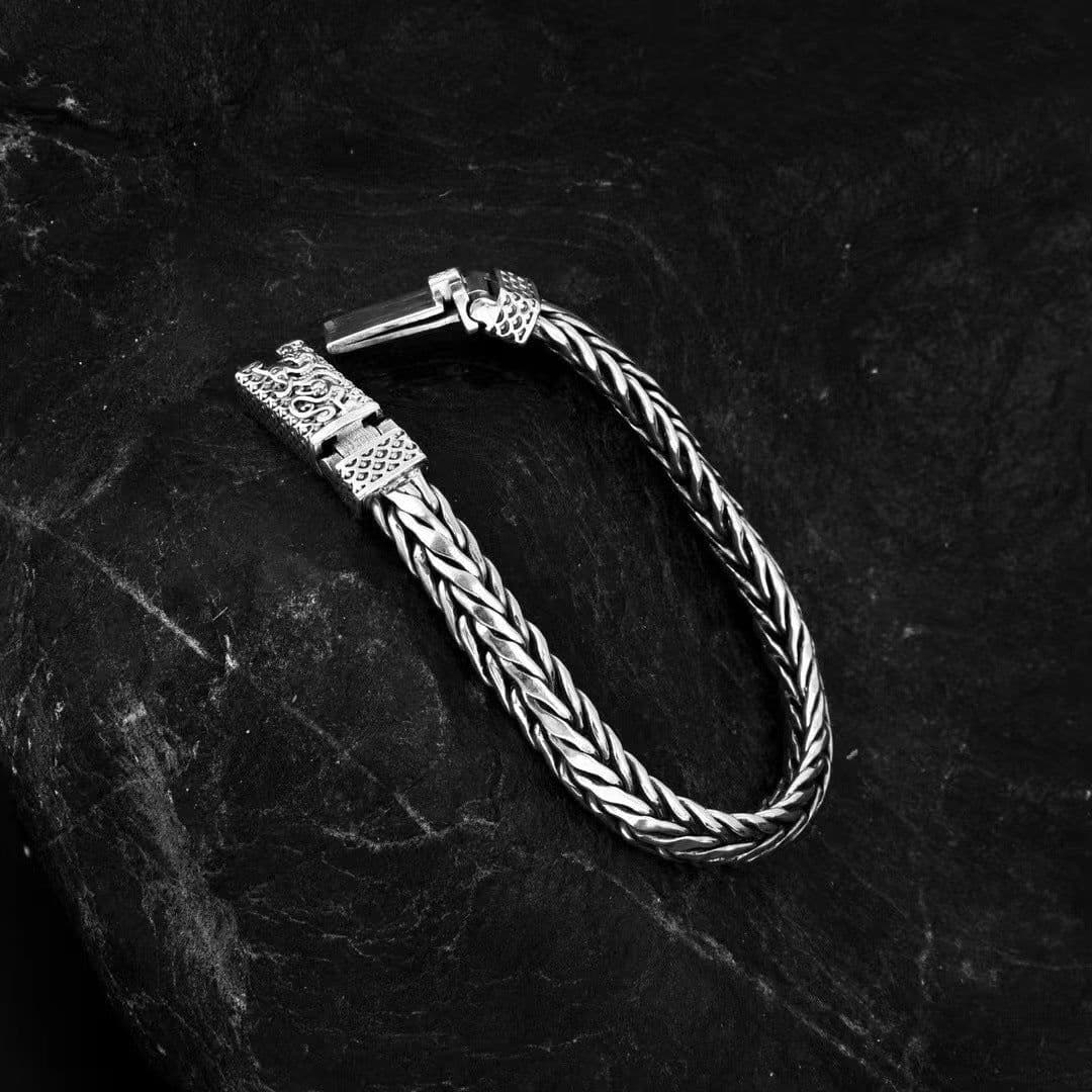 image-Chaoyin Sterling Silver Dragon Bracelet 20cm Zodiac Men's Bracelet