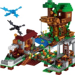 image-Lego-Compatible Minecraft Building Blocks Set - Cave & Tree House