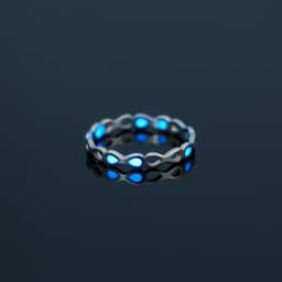 image-Nooxian Stainless Steel Ring - Blue Pentagram Size 8