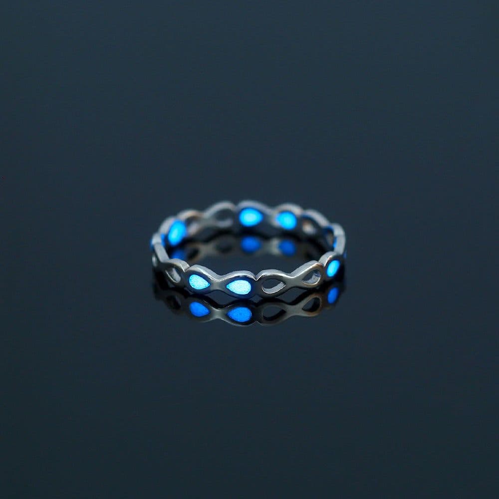 image-Nooxian Stainless Steel Ring - Blue Pentagram Size 8