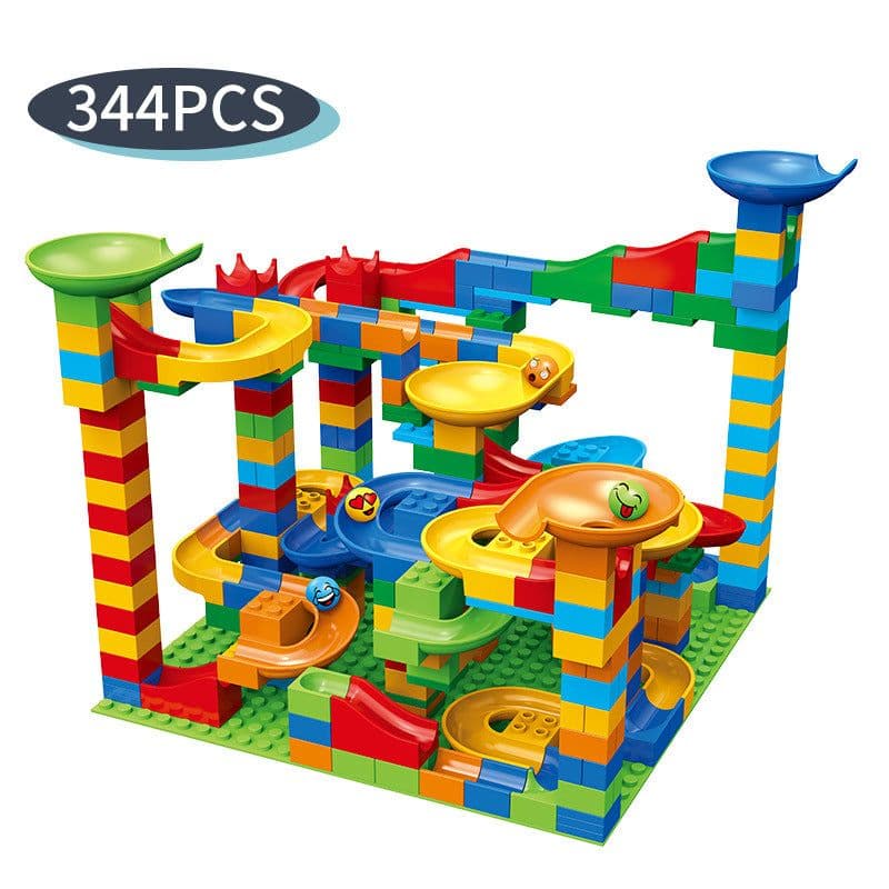 image-Large Particle Building Blocks Track Toy - DIY Ball Run 88pcs