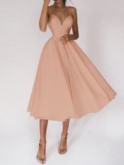 image-Women's Sleeveless Midi Dress - Sky Blue XXL