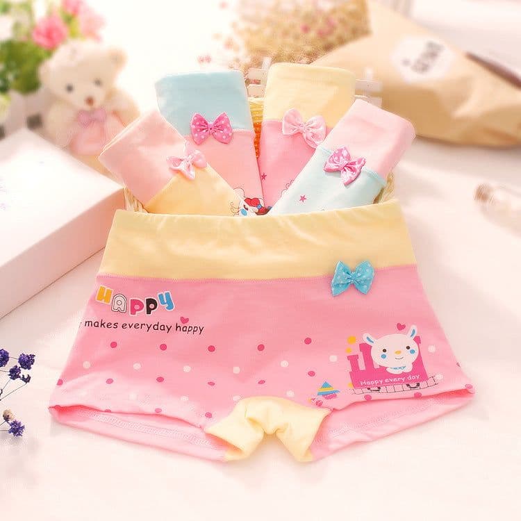 image-Girls Cotton Boxer Shorts For 3 To 8 Years Old Comfort Fit