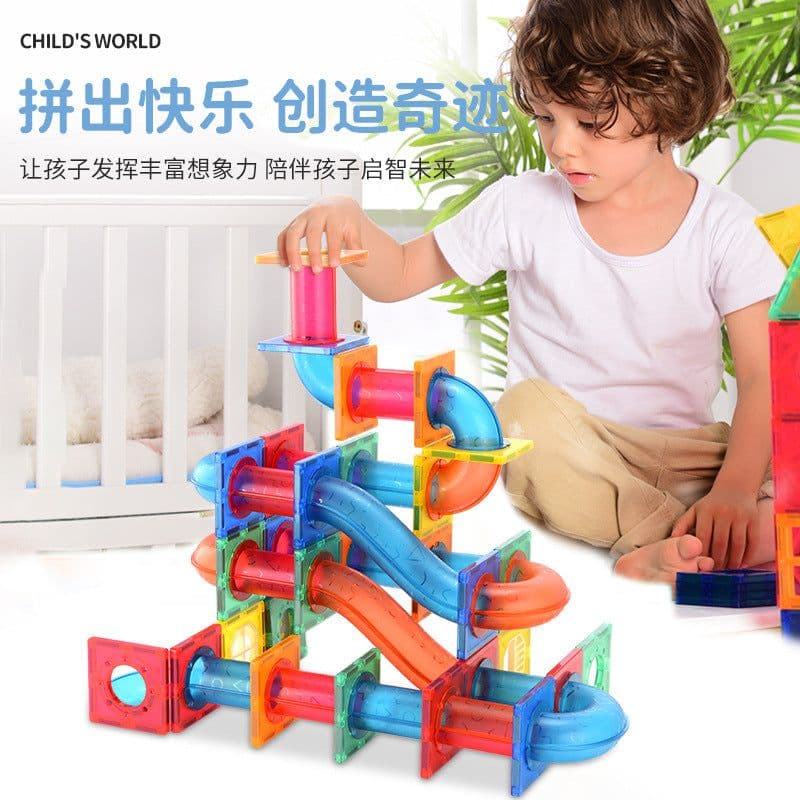 image-Color Window Pipe Magnetic Building Blocks 178pcs