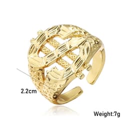 image-Men's Dollar Symbol Ring Gold Alloy - Fall 2022 Trend