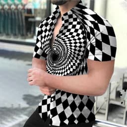 image-Men's 3D Digital Vortex Short Sleeve Beach Shirt