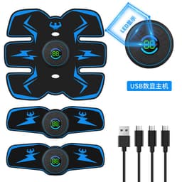 image-Anmer EMS Abdominal Muscle Trainer Belt - Blue, Foldable