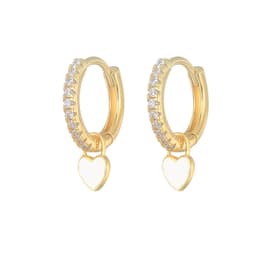 image-S925 Heart-Shaped Earrings - Platinum-White Oil Drop