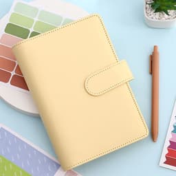 image-Macaron A6 Leather Notebook Budget Planner