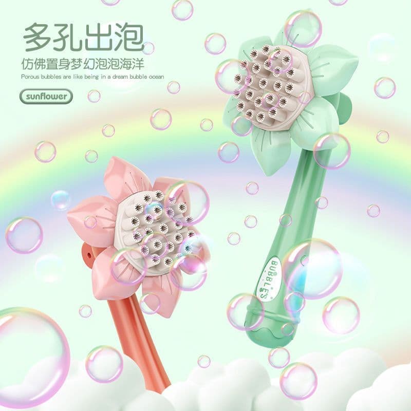 image-Sunflower Bubble Machine - 23 Hole Automatic Green