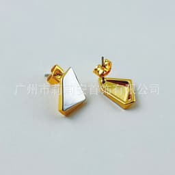 image-18K gold plated brass original design geometric color matching meteorite stud earrings personalized INS trend earrings E221449
