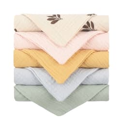 image-Baby Muslin Cotton Handkerchiefs 5pcs - Face Wipes Bibs