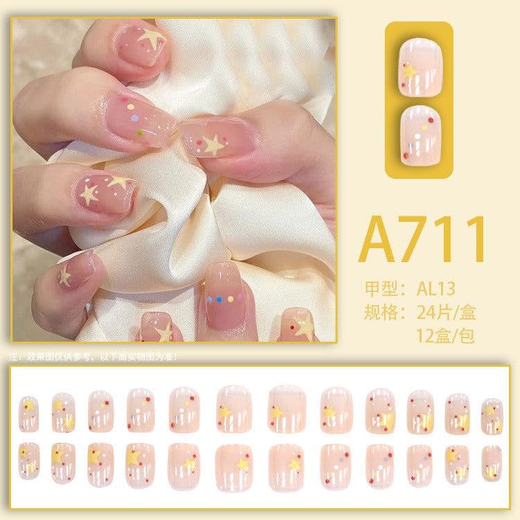 image-Autumn and winter gentle, sweet and pure desire INS style manicure wear nail polish girl whitening printed ice transparent fake nail polish