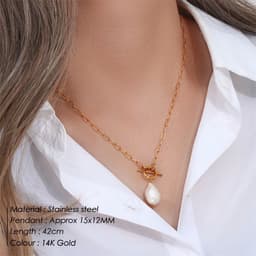 image-e-Manco Baroque Pearl Necklace Rose Gold