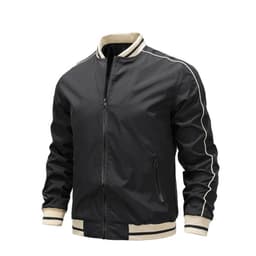 image-Men's new US size large size cross-border loose-fitting fashion jacket autumn and winter casual trend jacket solid color logo can be
