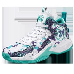 image-Men's High-Top Basketball Shoes - Black White Camouflage