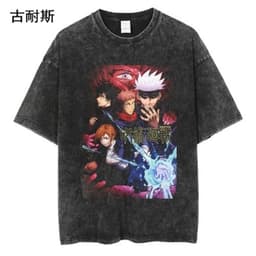 image-Men's Retro Short-Sleeve T-Shirt, Distressed Cotton, XXL, Street Hip Hop