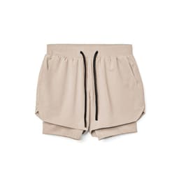image-European Men's Quick-Dry Muscle Sports Shorts 4XL Beige White