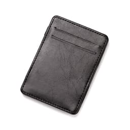 image-CUIKCA PU Leather Wallet - Black 2 Fold ID Card Holder