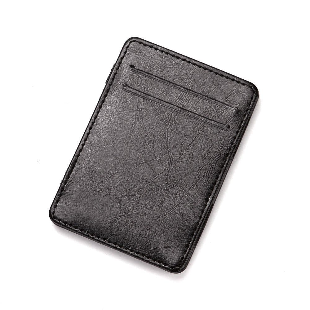 image-CUIKCA PU Leather Wallet - Black 2 Fold ID Card Holder